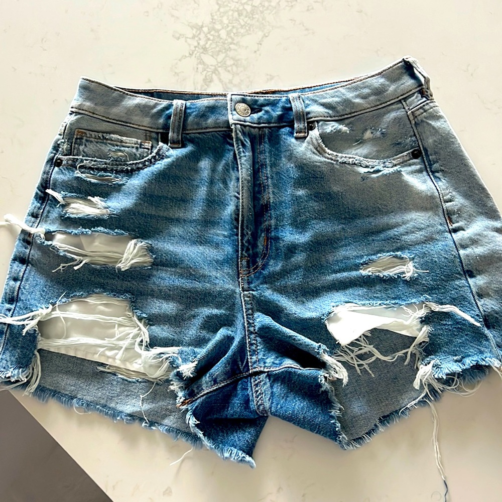 AE high waisted ripped shorts